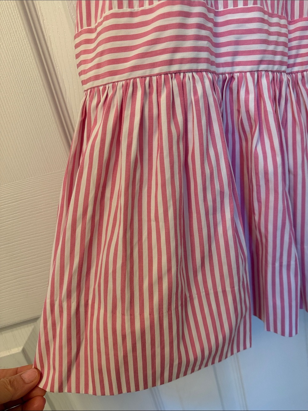 Gretchen Scott Hope Pink & White Striped Sleeveless Ruffle-Neck Dress - Picture 7 of 9